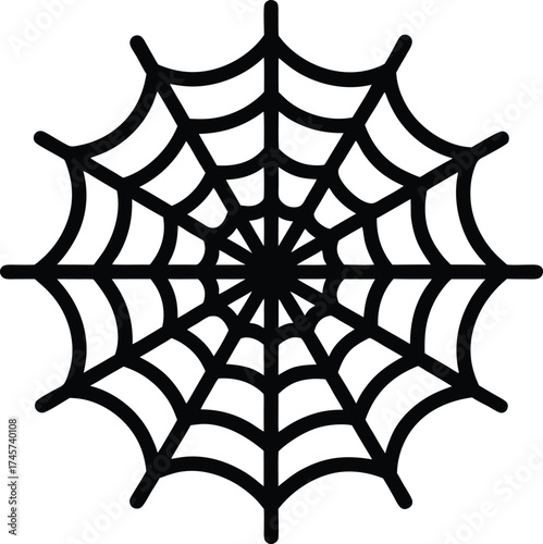 Spider web silhouette vector art illustration