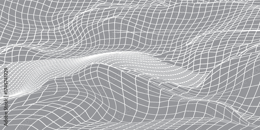 Φωτογραφία Digital wavy wireframe landscape