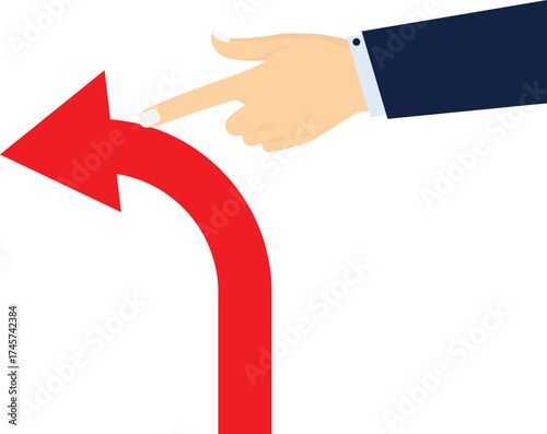 The index finger pushes the arrow and destroys the arrow

