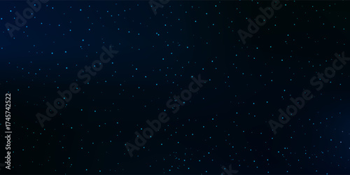 Realistic starry sky glow, Starry nights with bright shiny stars, Shining stars in dark night galaxy background. Vector illustration. Eps10
