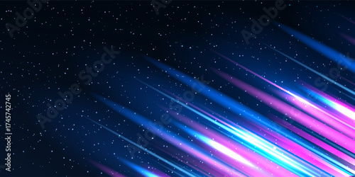 Beautiful light speed lines design on black background. Vector illustration