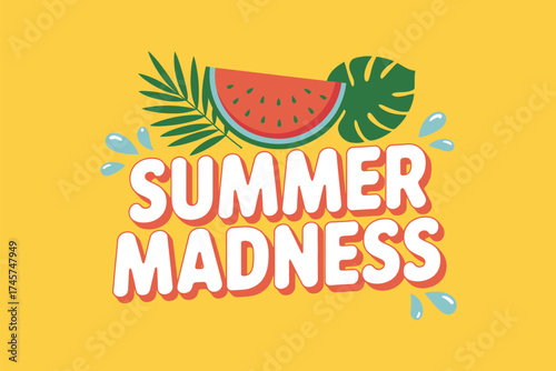 Summer madness vector illustration isolated on white background