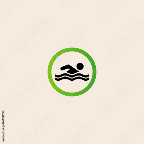 Bathing is allowed icon flat vector design.