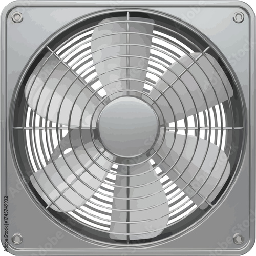 3D Realistic Glossy Greenhouse Fan