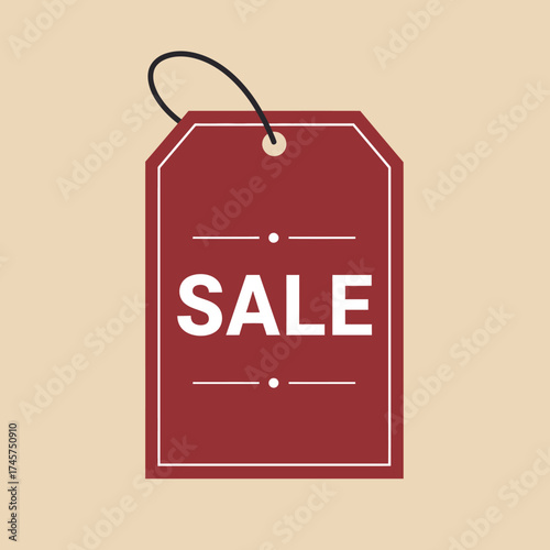Vintage Sale Tag with Bold Lettering, Perfect for Retail Promotions