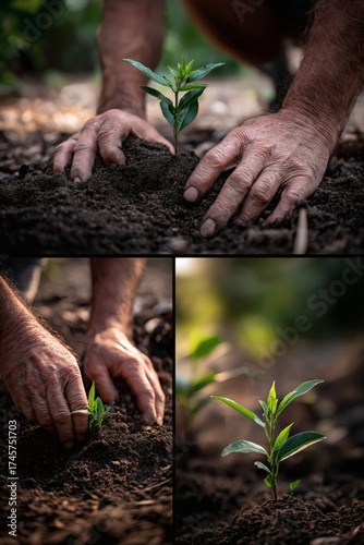 Planting for the future: nurturing life with care and dedication.