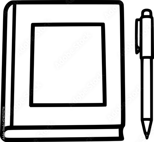  vector illustration of a notebook and a pen