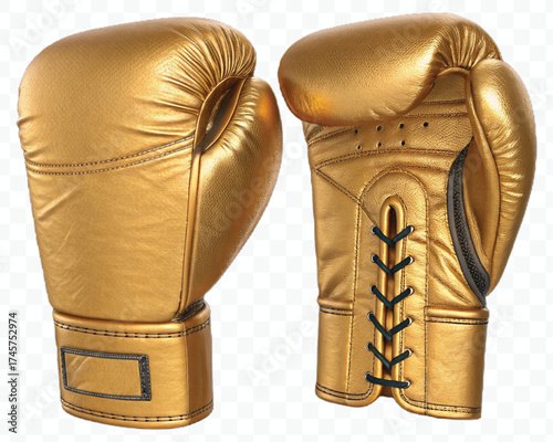 realistic 3d boxing gloves front and back with black view in different color style isolated on transparent background