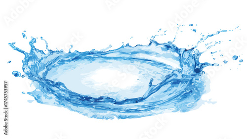 Refreshing Blue Aqua Sphere Splash in Clean Pure Water Purity