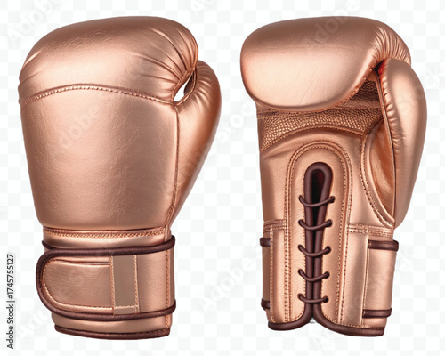 realistic 3d boxing gloves front and back with black view in different color style isolated on transparent background