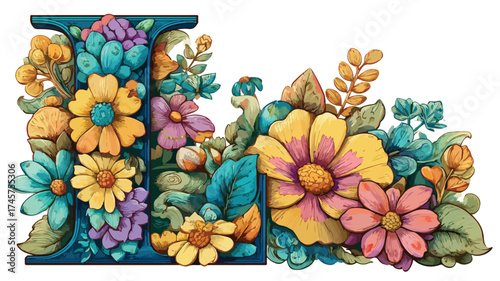 Intricately Designed Hand-Drawn Letter L Artwork for Creative Projects