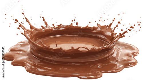 Delicious Chocolate Splash in Brown Liquid for Dessert Sweet Treats