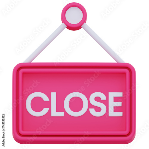 3D Closed Signboard Illustration