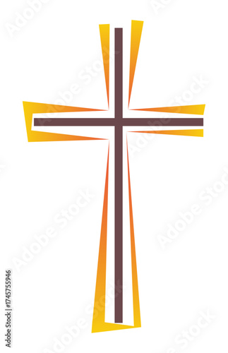 Religious Christian symbol of faith. Cross, Crucifixion, Jesus. EPS10 Vector illustrations