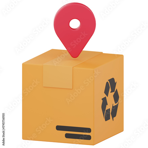3D Delivery Location Icon Illustration