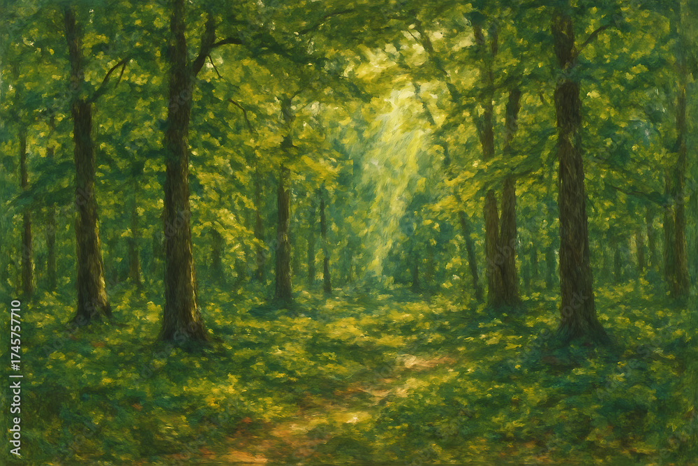 Obraz premium sun rays in the forest