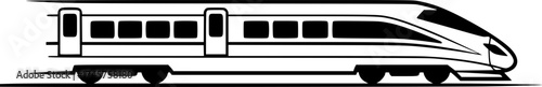 modern train minimal high-speed rail travel vector design.