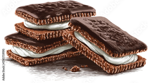 Decadent Chocolate Sandwich Cookie Sweet Treat Brownie Dessert