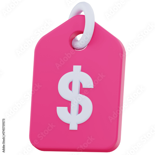 3D Price Tag Icon Illustration