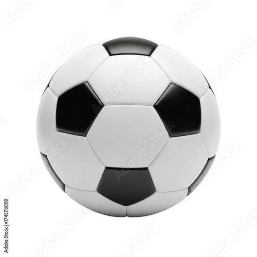 Wallpaper Mural Traditional black and white soccer ball with classic hexagonal and pentagonal panels, full object on a transparent, shadowless studio background. Commercial product photography concept Torontodigital.ca