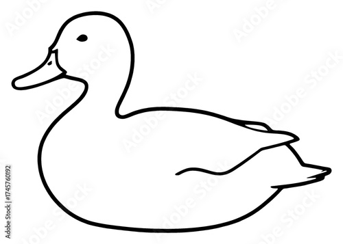Outline Duck Vector Logo Transparent Image
