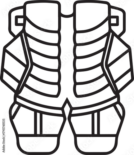 goalie pads outline vector illustration line art