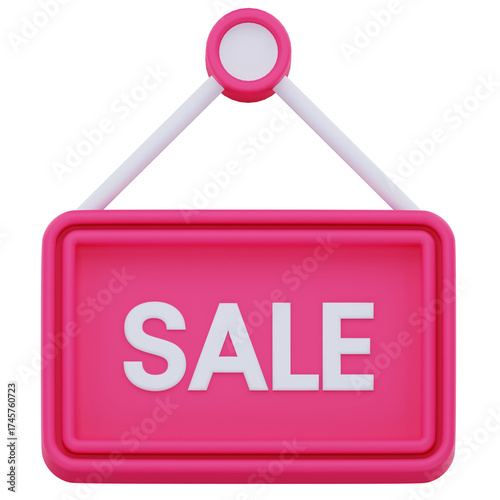 3D Sale Signboard Illustration