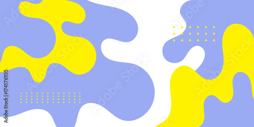 Minimal abstract fluid background with yellow and blue color combination design. Background concept design