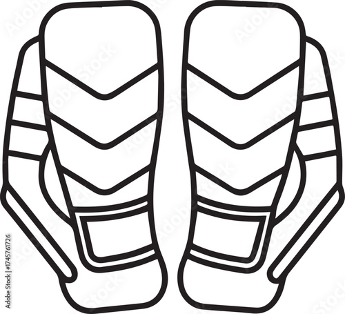 goalie pads outline vector illustration line art