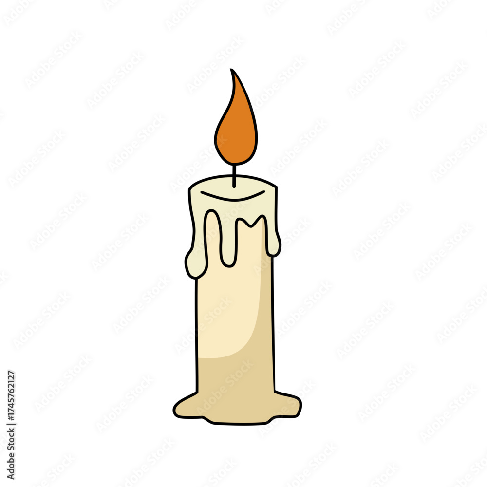 Obraz premium burning candle on a white background