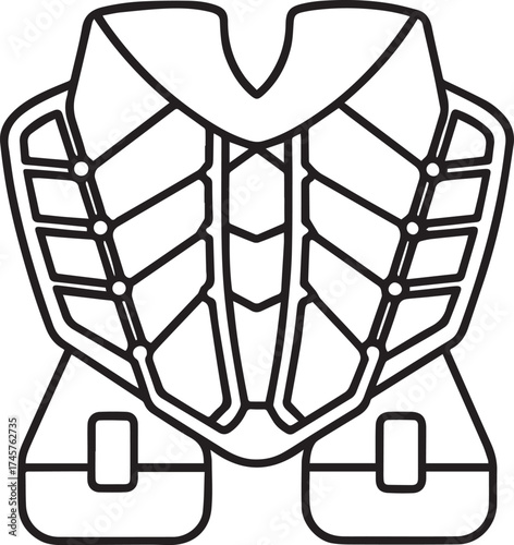 goalie pads outline vector illustration line art