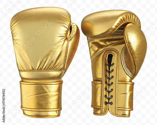 realistic 3d boxing gloves front and back with black view in different color style isolated on transparent background
