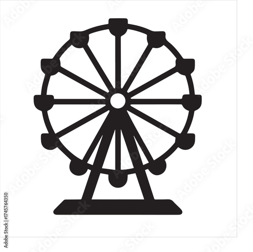 carnival Ferris wheel icon silhouette vector illustration.