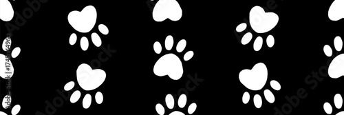 Cat paw print pattern with puppy and pet footprints for a seamless animal background or vector design. This versatile illustration features multiple animal tracks for creating cohesive backgrounds or 