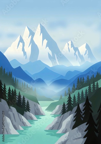 A mountain river scenery