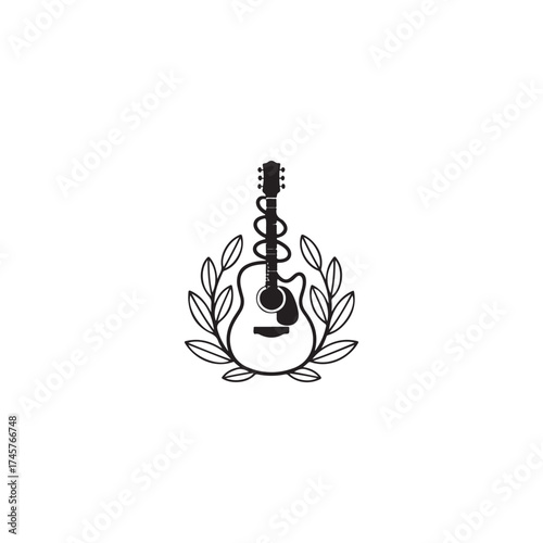 line art of a guitar