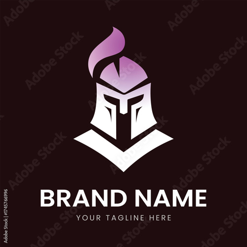 Spartan Helmet Logo design vector
