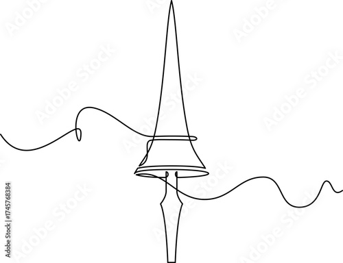 one line art Lance Weapon vector illustration. line art, one continuous line, simple, hand drawn and sketch style. for icons, symbols, signs or logos. PNG