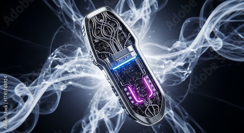 Advanced Futuristic Microchip with Energetic Data Flow Design