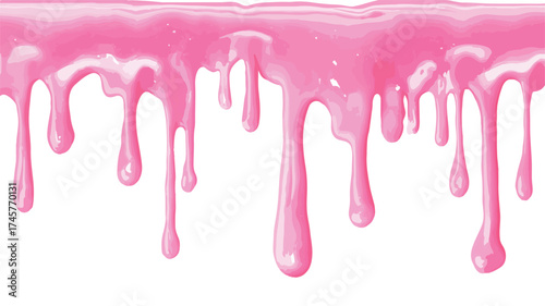 Sensational Pink Liquid Dripping Melted Candy: Sweet Dessert Abstract Background