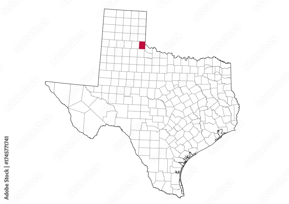 Obraz premium Location Of Childress County in Texas Map, USA