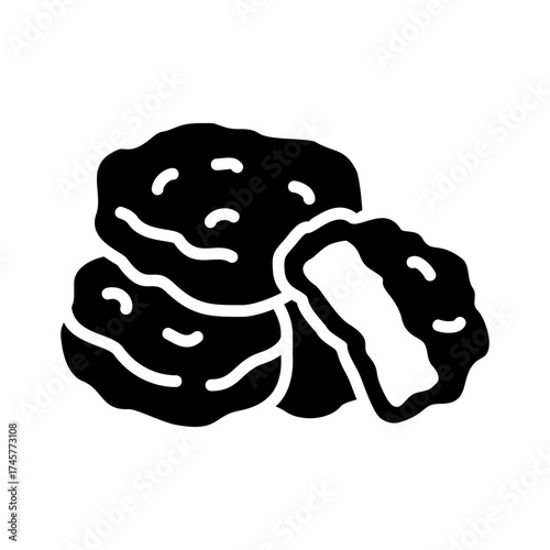 Fried Chicken Nuggets Glyph Vector Icon