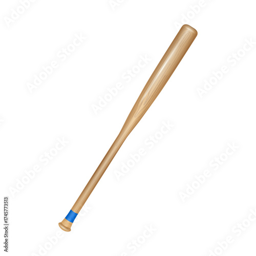 Close-up of a classic baseball bat on white background