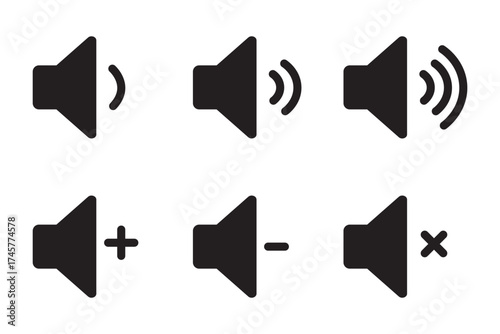 Speaker volume icon filled flat sign concept for web design.