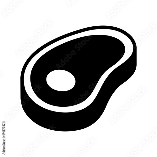 Beef Steak Cut Glyph Vector Icon