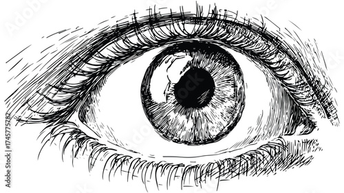 Excited View of Eye Searching Concept Vector Illustration