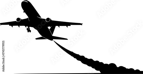 airplane taking off, clean vector