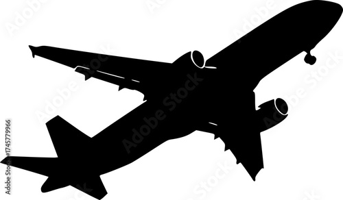 airplane taking off, clean vector