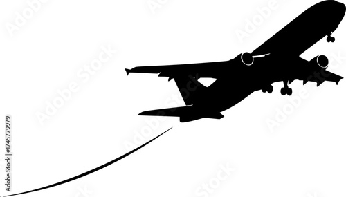 airplane taking off, clean vector