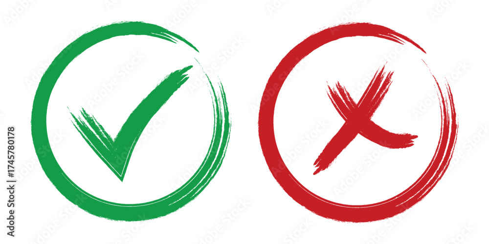 Fototapeta premium Check mark and cross mark icons 